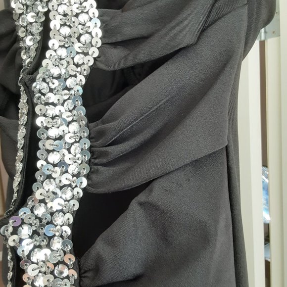 "Light in the Box" Black Open Back Sparkle Maxi Dress | Size 8-10 - Picture 9 of 13